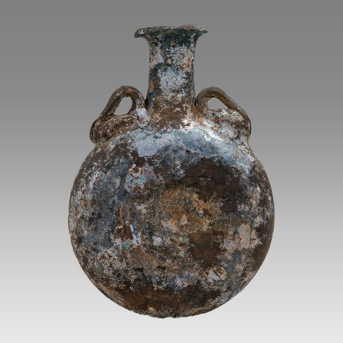 Roman Glass Pilgrim Flask / Canteen Rome, ca. 2nd - 4th century CE. (1 of 4)