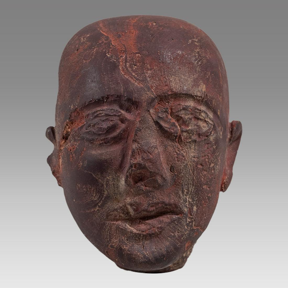 Ancient Egyptian Stone head of a Priest? c.1200 BC. (1 of 4)
