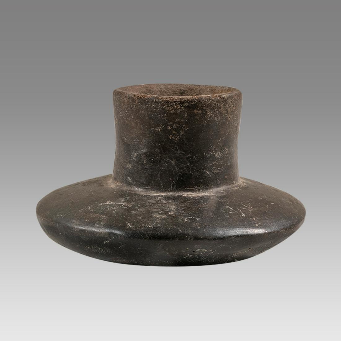 Blackware Pottery Squat Bottle Chupicuaro, Mexico, Ca. 400-100 B.C. (1 of 3)