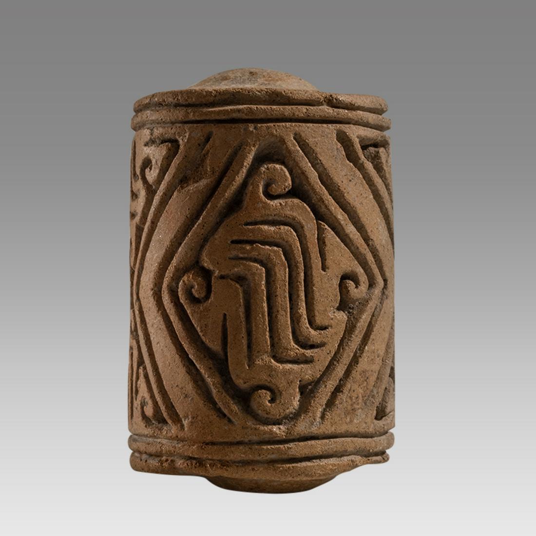 Ancient Pottery Roller Seal for Body Adornment or Textile Ecuador. Ca. 500-1000 A.D. (1 of 4)