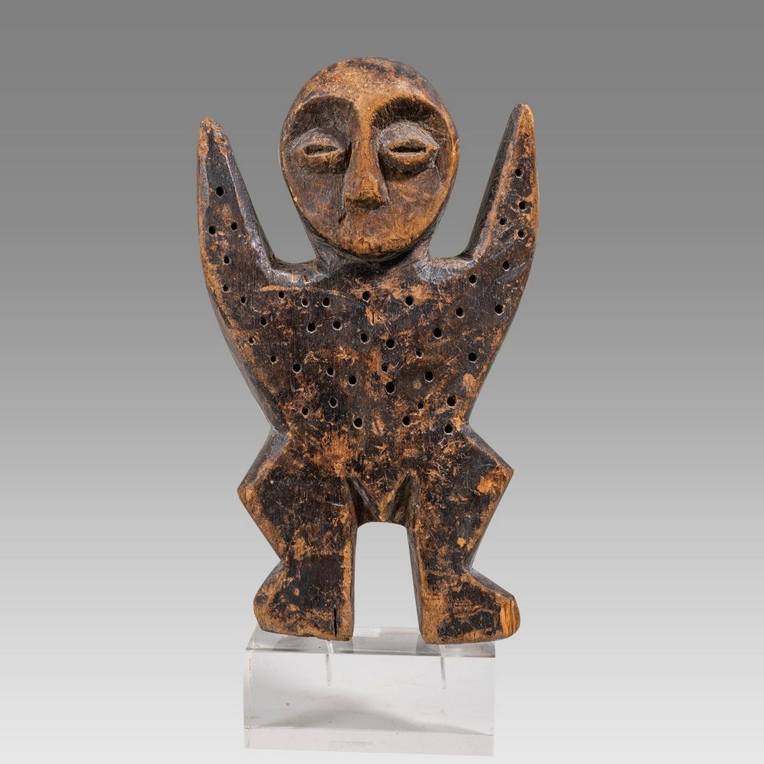 Africa, DRC Lega Standing Wood Figure. (1 of 3)
