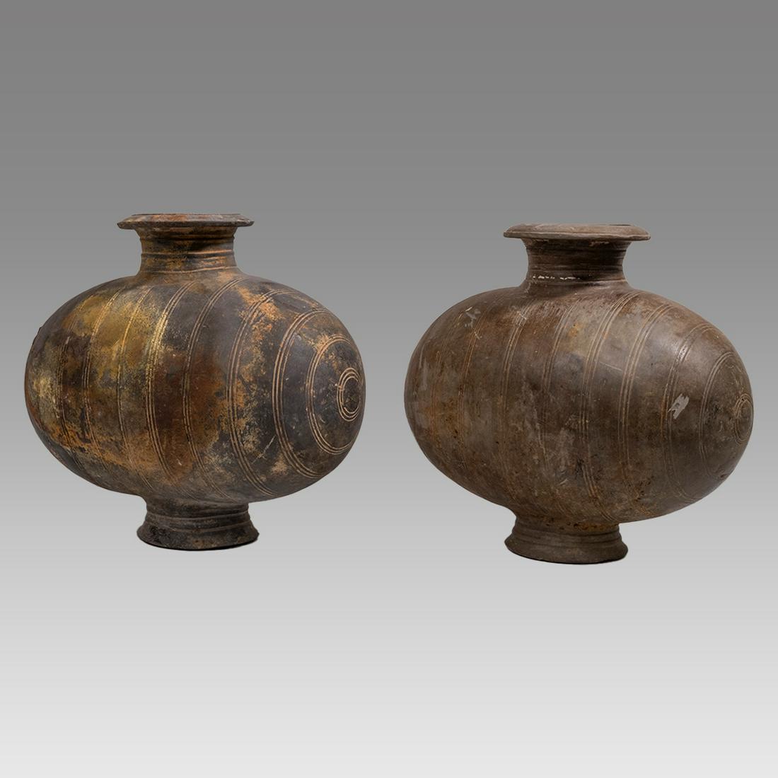 A Pair of Chinese Pottery Vessels Han Dynasty. (1 of 3)