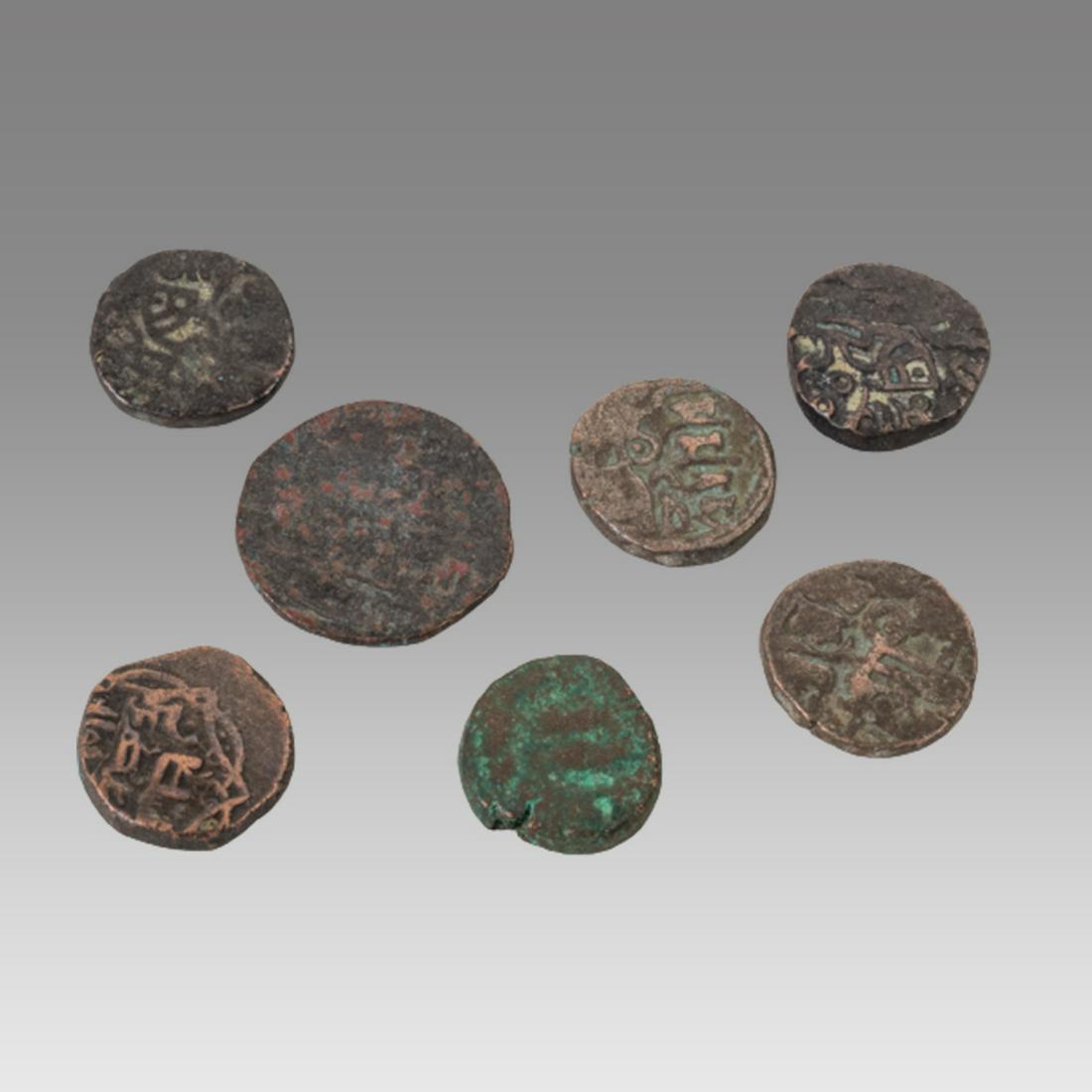ANCIENT LOT of 7 Islamic India Silver coins Jitals c.10th century AD. (1 of 2)