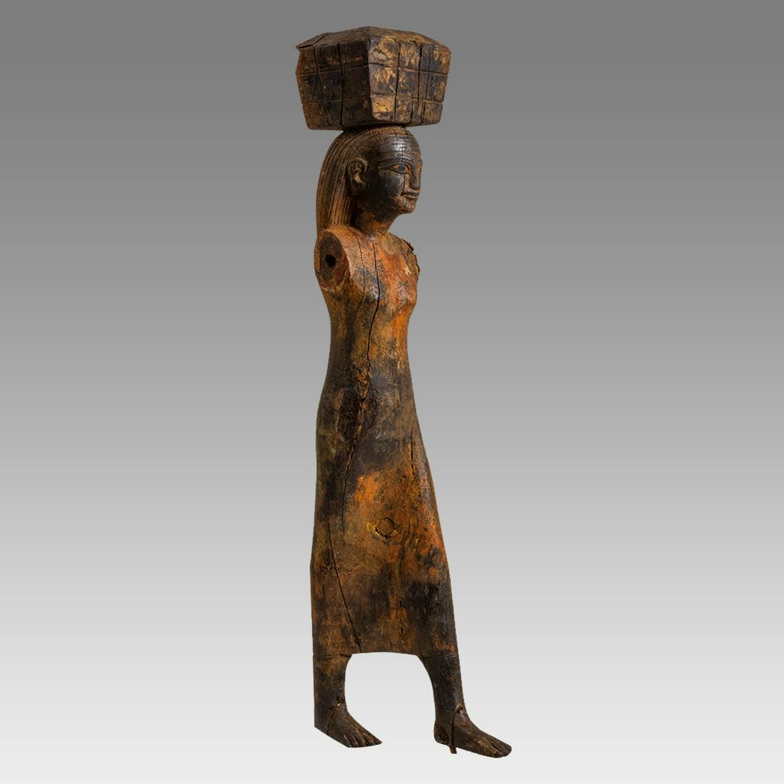 Large Egyptian Wood Female Figure. Size 18 inches high (1 of 6)