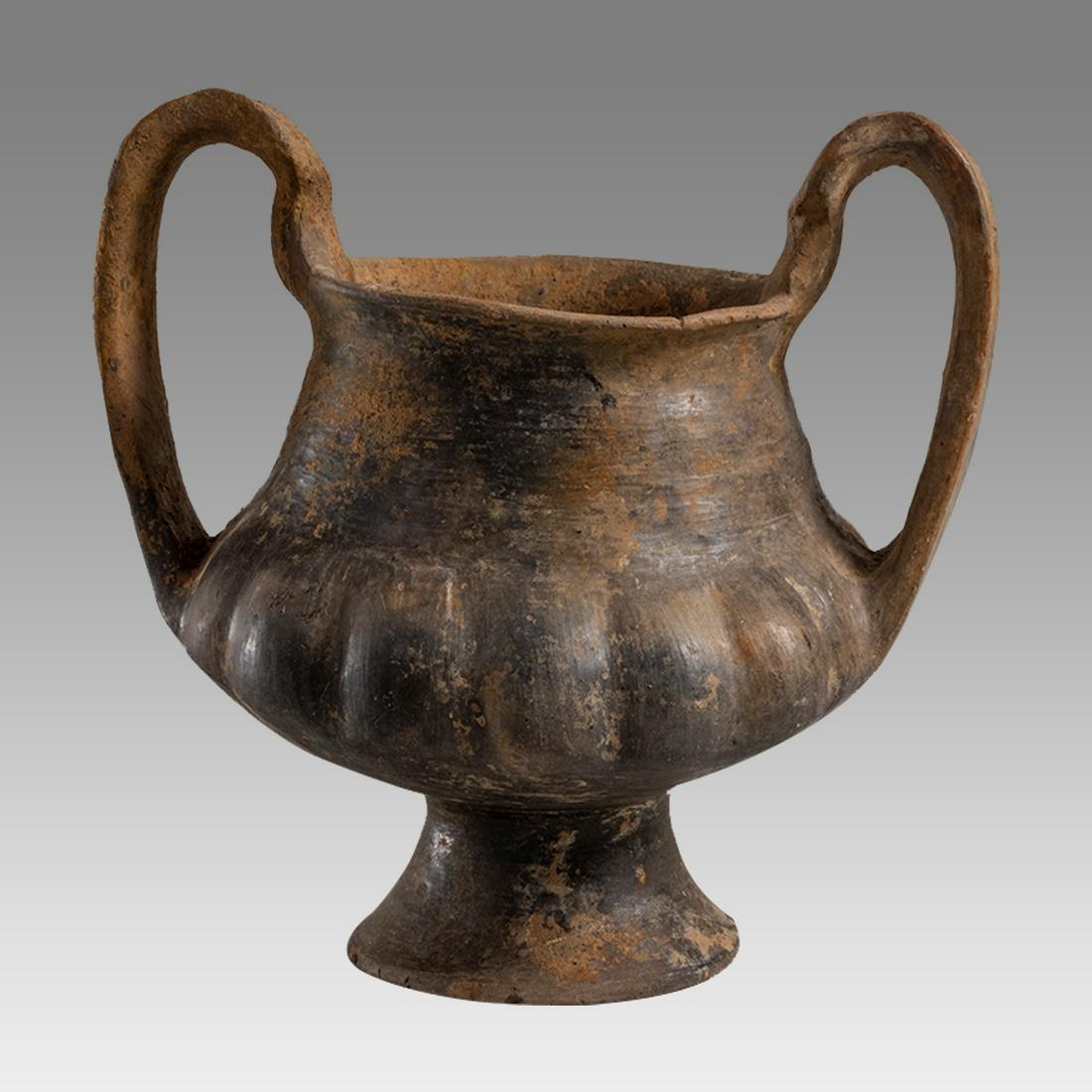 Ancient Villanovan terracotta kantharos c.4th century BC. (1 of 3)