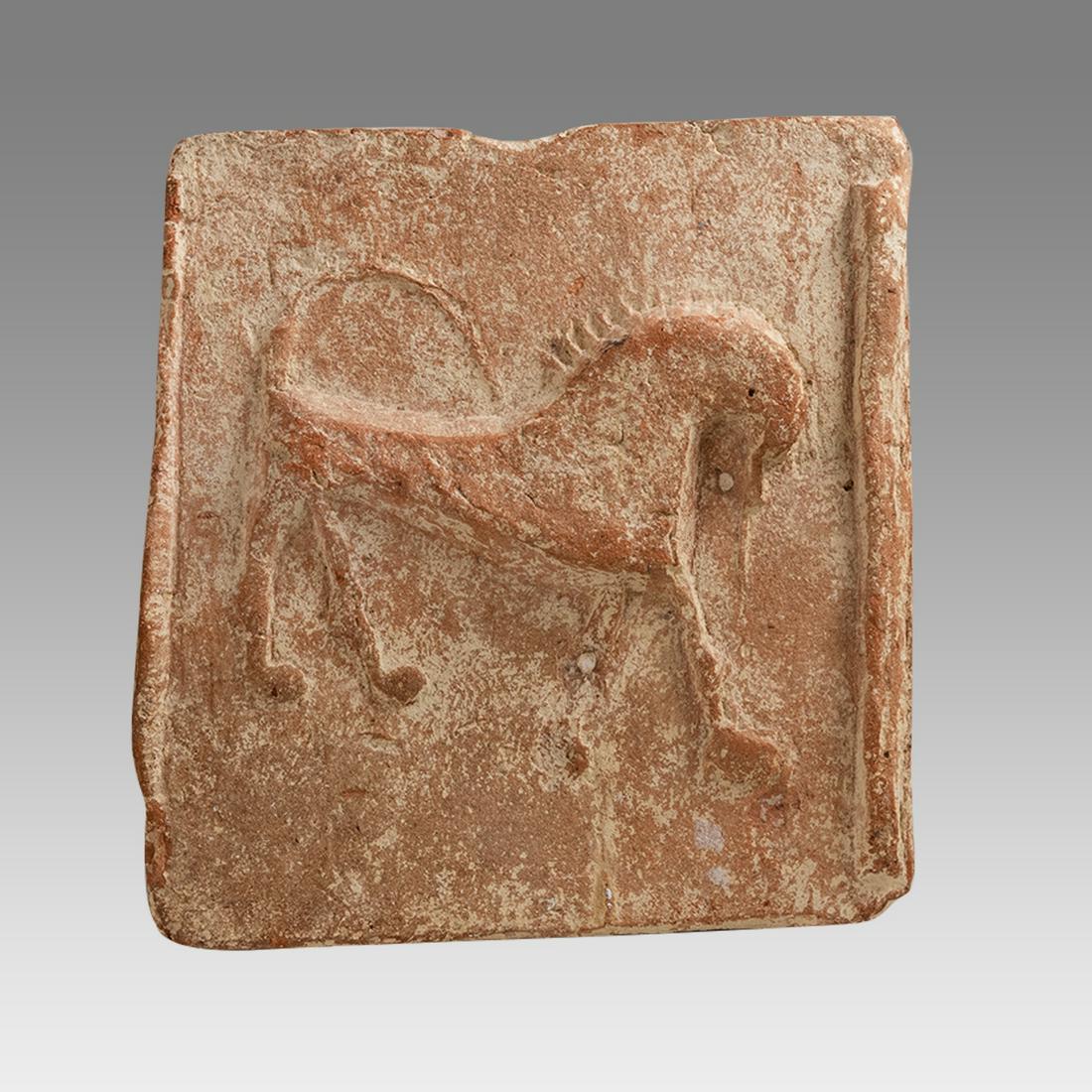 Ancient Coptic/Byzantine Large terracotta tile with lion c.6th-8th century AD. (1 of 2)