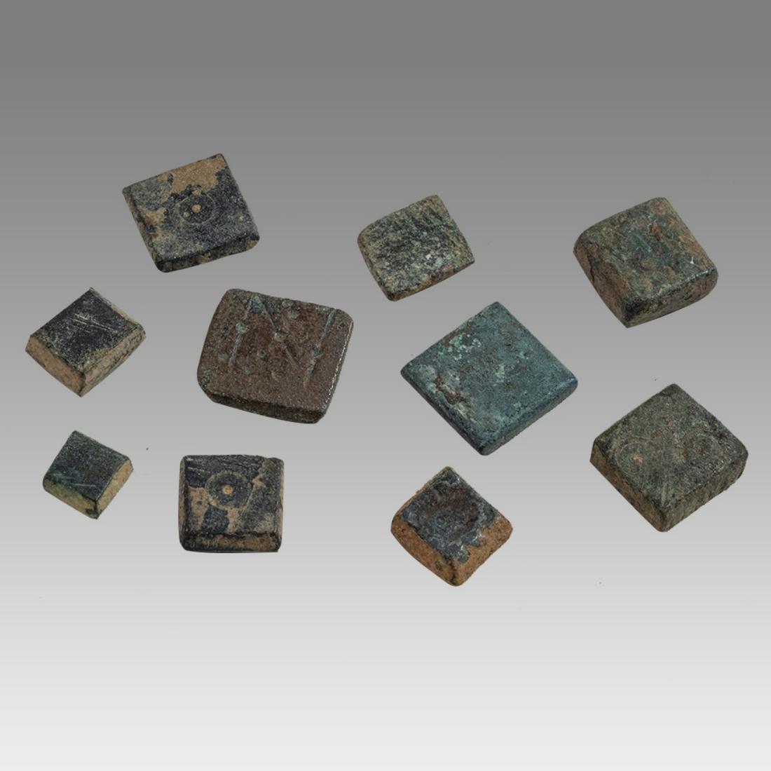 Lot of 10 Ancient Byzantine Bronze Weights c.6th century AD. (1 of 2)