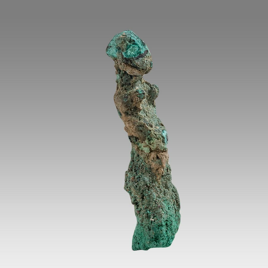 Ancient Holy Land Bronze Ashtarte figure c.2000 BC.: Ancient Holy Land Bronze Ashtarte figure c.2000 BC. Size 2 inches length. Unusual cast bronze Ashtarte small figure. Provenance: Ex Franke Zollman Collection. MD