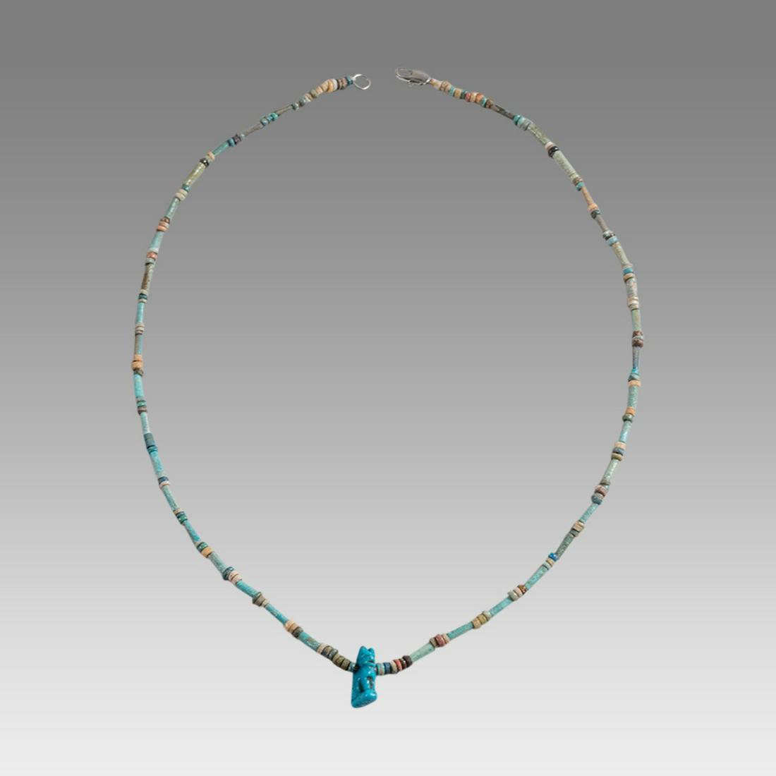 Ancient Egyptian Faience Bead Necklace c.300-50 BC. (1 of 1)