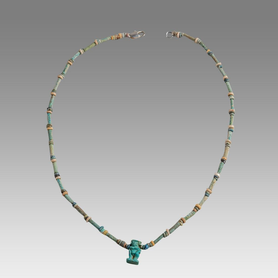 Ancient Egyptian Faience Bead Necklace c.300-50 BC. (1 of 1)