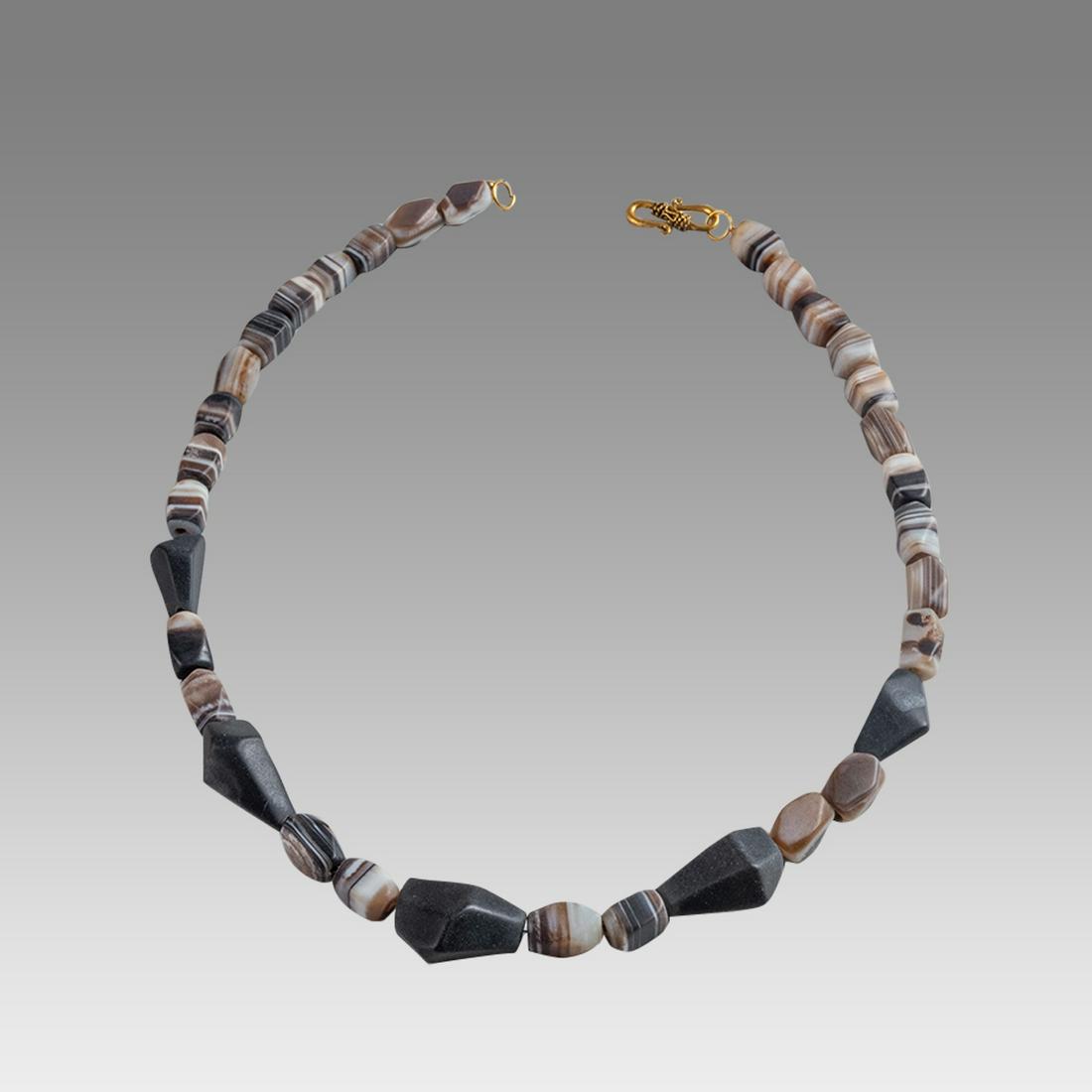 Near Eastern Banded Agate Bead Necklace. (1 of 1)