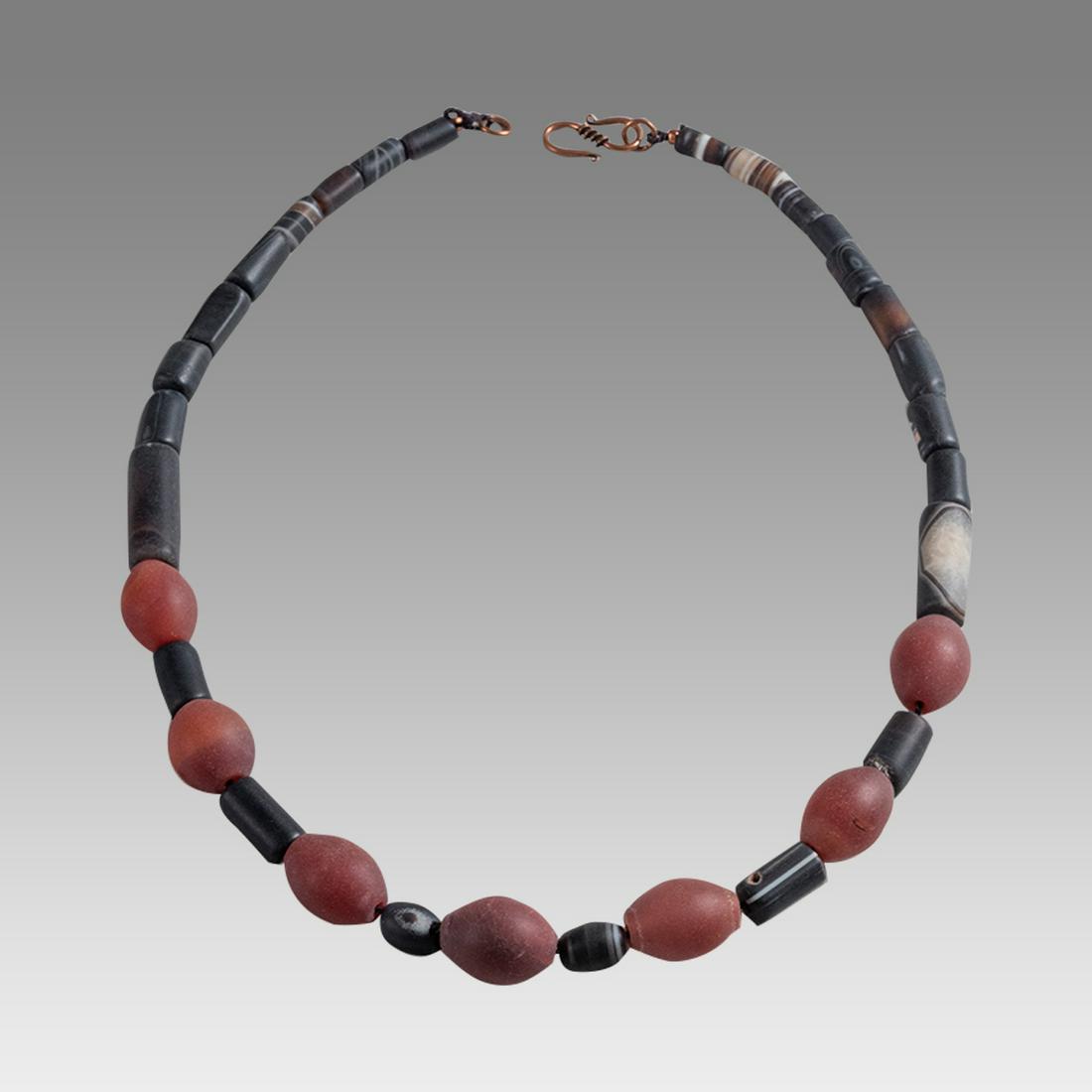 Near Eastern Banded Agate Bead Necklace. (1 of 1)
