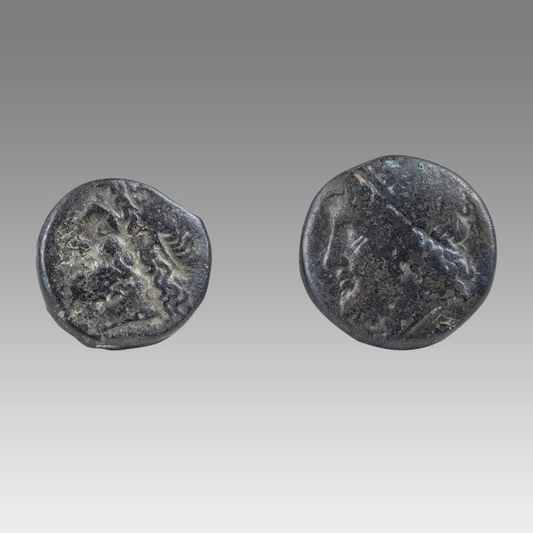 ANCIENT LOT of 2. Greek. Sicily. Syracuse. Hieron II (ca. 275-215 BC). AE litra. (1 of 2)