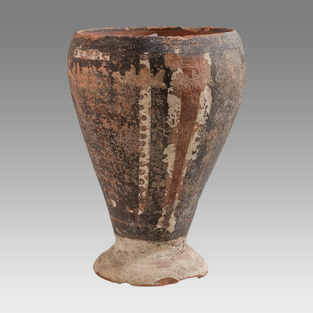 Ancient Pre Columbian Wari Polychrome Kero Vessel c.500-800 AD. (1 of 3)