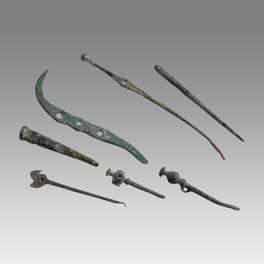 Lot of 8 Ancient Luristan Bronze Pins c.1000 BC. (1 of 1)