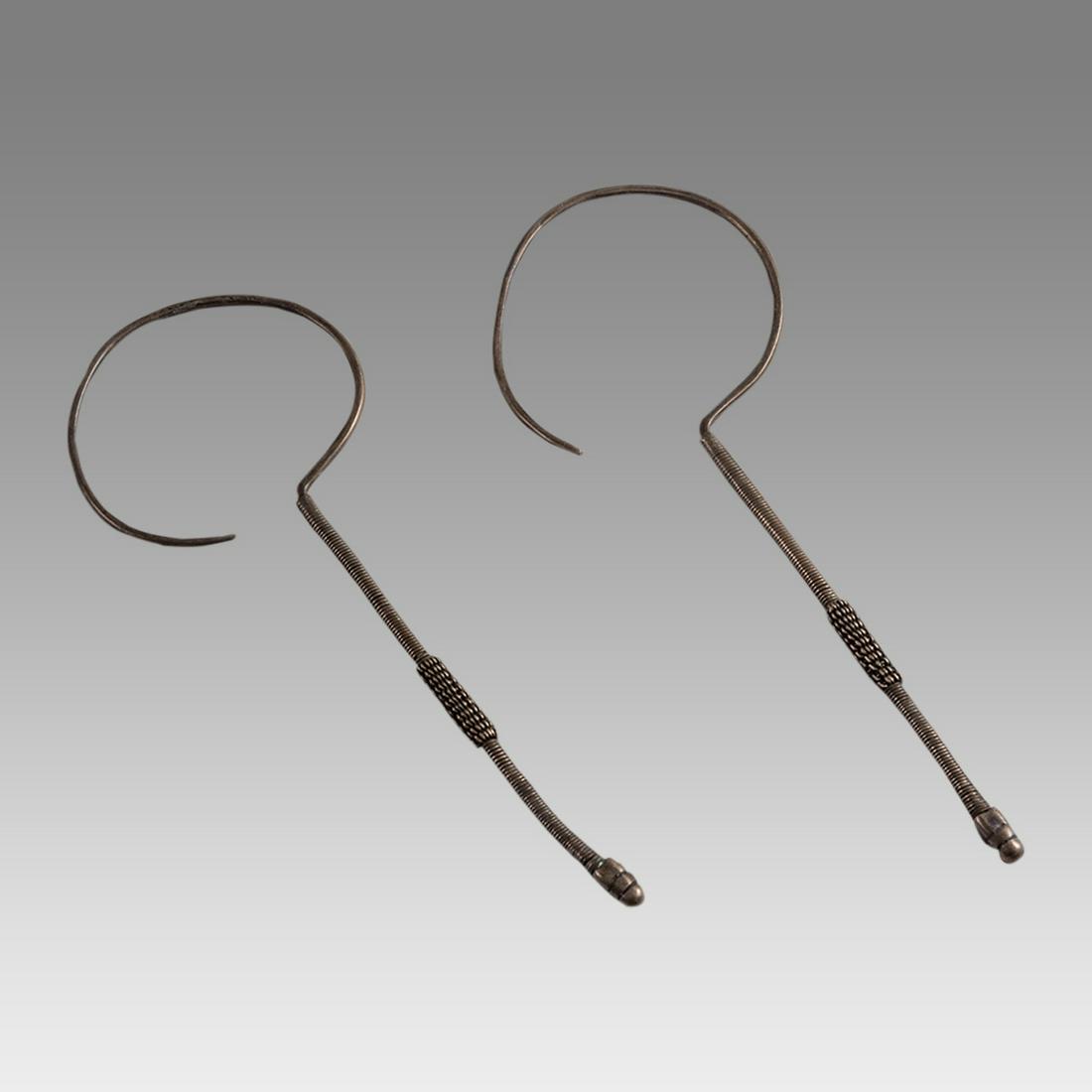 A Pair Of Ancient Byzantine Silver Earrings c.8th cent AD. (1 of 1)