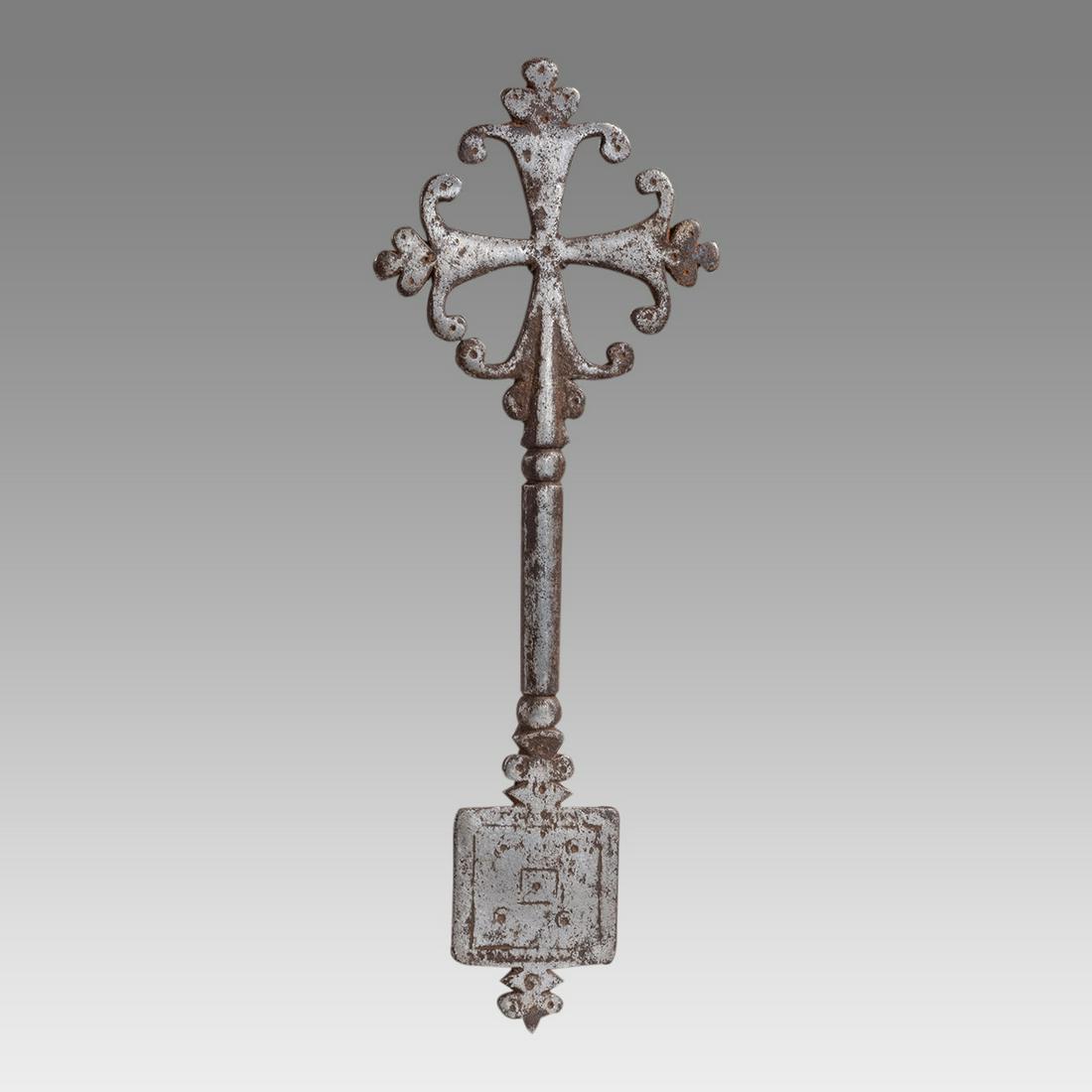 Antique Ethiopian Silvered Cast Iron Cross c.late 19th century AD. (1 of 2)