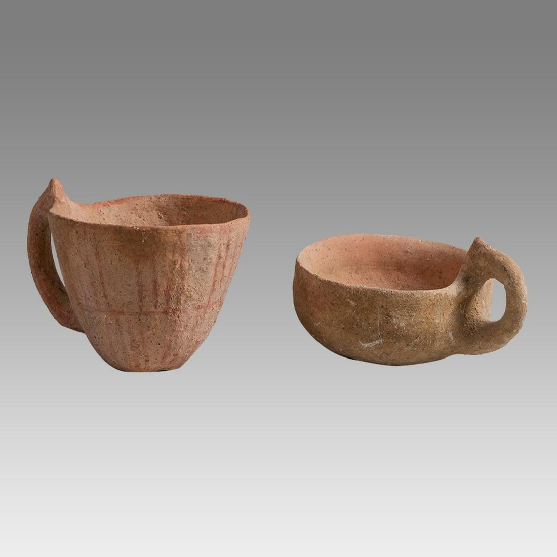 Lot of 2 Ancient Holy Land Bronze Age Terracotta Cups c.2000 BC. (1 of 3)