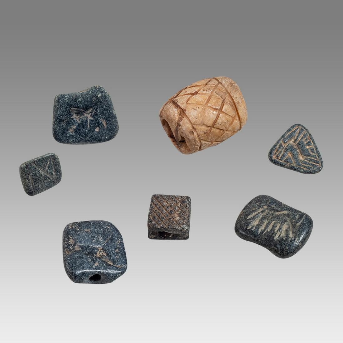 Lot of 7 Ancient Stone Seals c.1000 BC. (1 of 2)