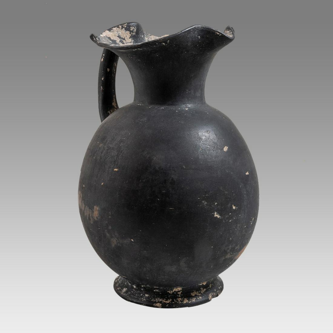 Ancient Etruscan Black Ware Pottery Jug c.5th century BC. (1 of 3)