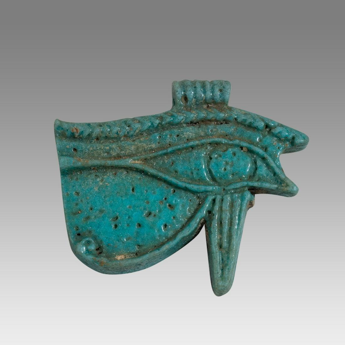 Ancient Egyptian Blue Faience Eye Of Horus Amulet c.300-50 BC. (1 of 2)