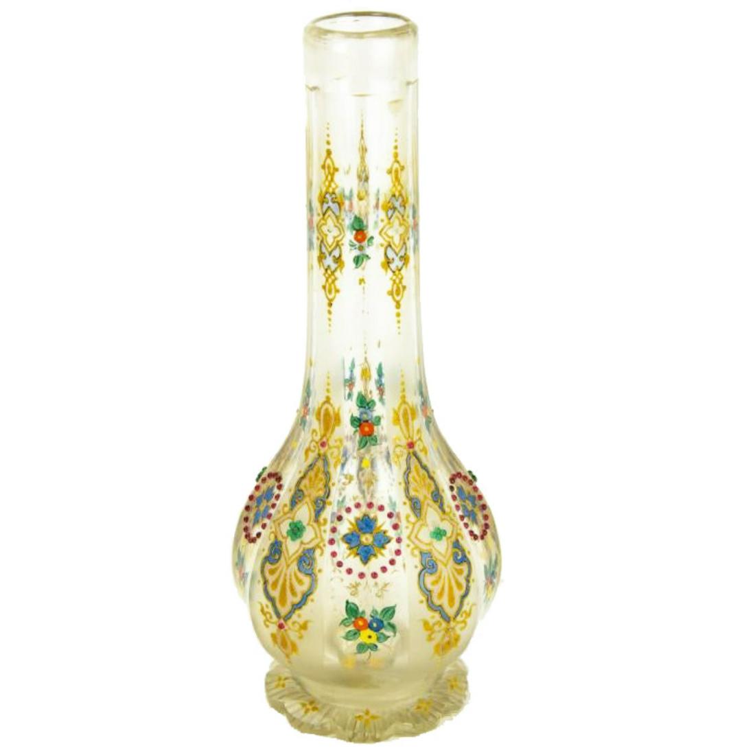 19th century Bohemian Glass Hookah Vase made for the Persian Market. (1 of 2)