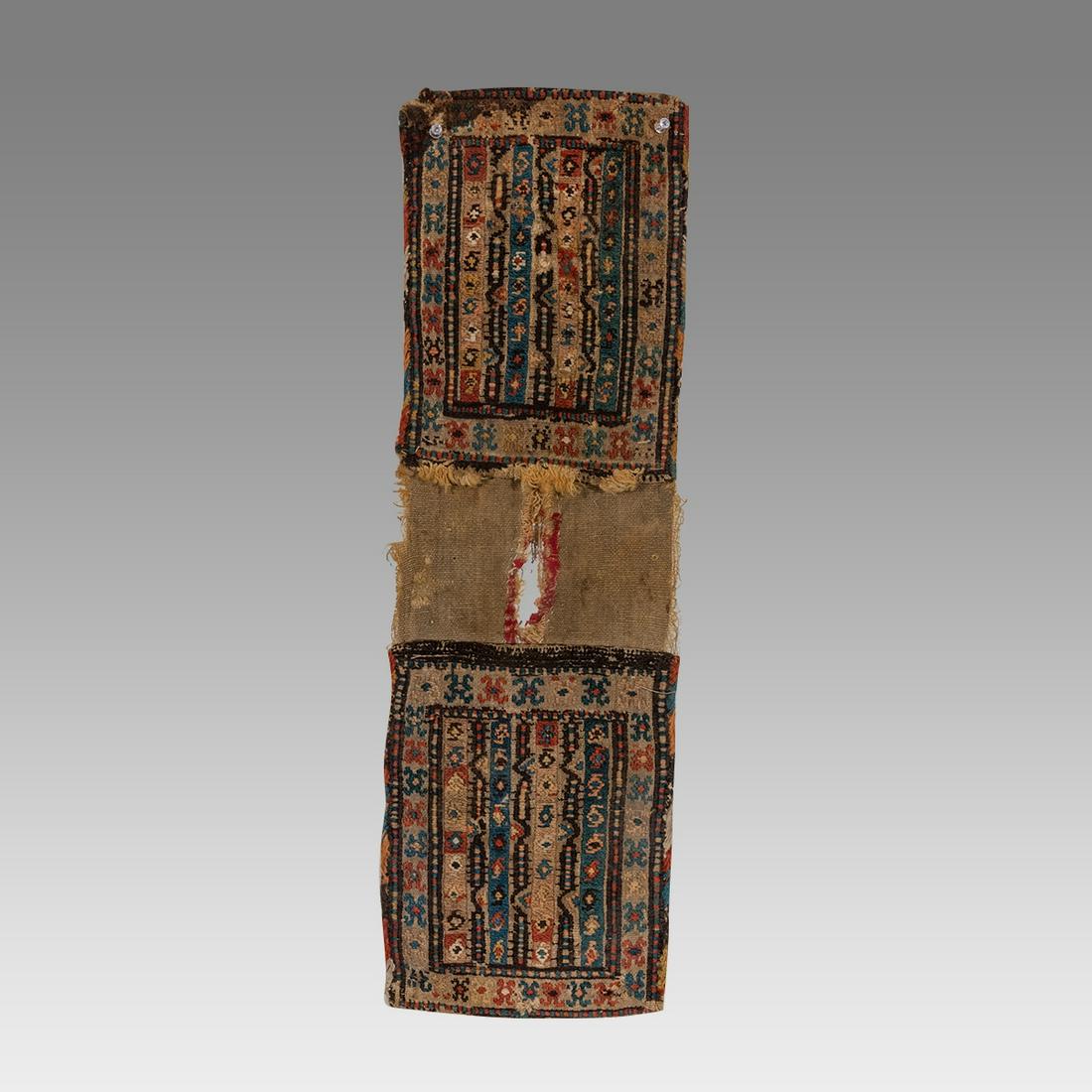 Antique Persian Qajar Wool Money bag. Size 27 1/4 x 8 1/4 inches.: Antique Persian Qajar Wool Money bag. Size 27 1/4 x 8 1/4 inches.