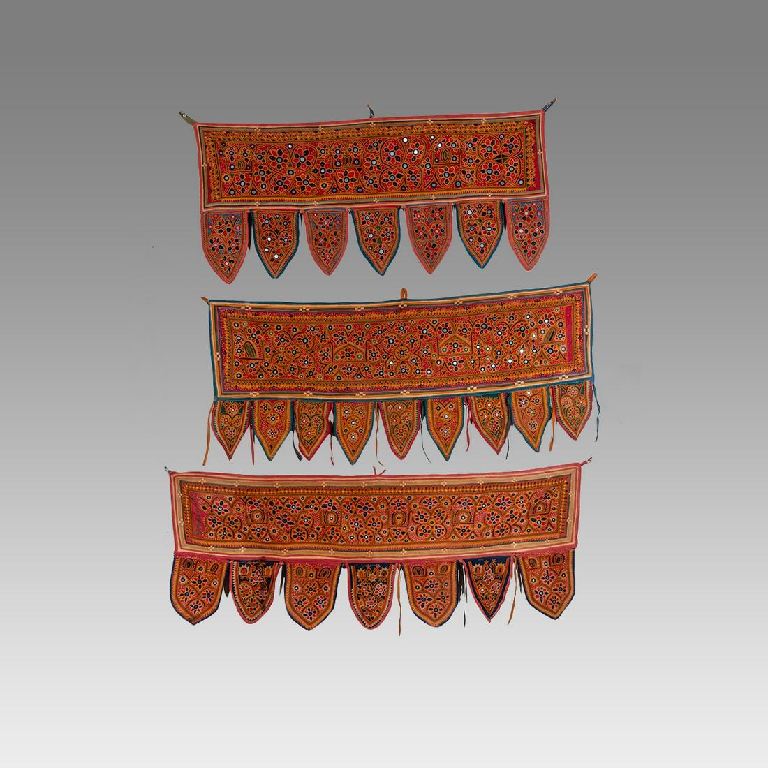 Lot of 3 Persian Hand Made Tent Panels. (1 of 2)