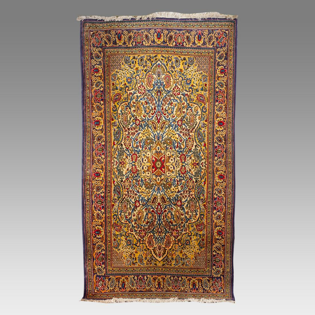 Antique Persian Qum Wool Carpet. (1 of 3)