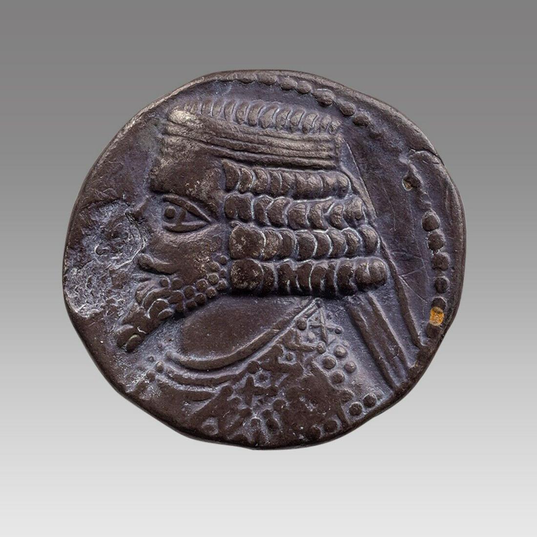 KINGS of PARTHIA. Tiridates. 29-27 BC. AR Tetradrachm: KINGS of PARTHIA. Tiridates. 29-27 BC. AR Tetradrachm (11.1 gm, 29 mm). Seleukeia on the Tigris mint. Dated Seleukid Era Daisou 285 (May, 27 BC). Diademed bust left, no wart on forehead / Tiridates se