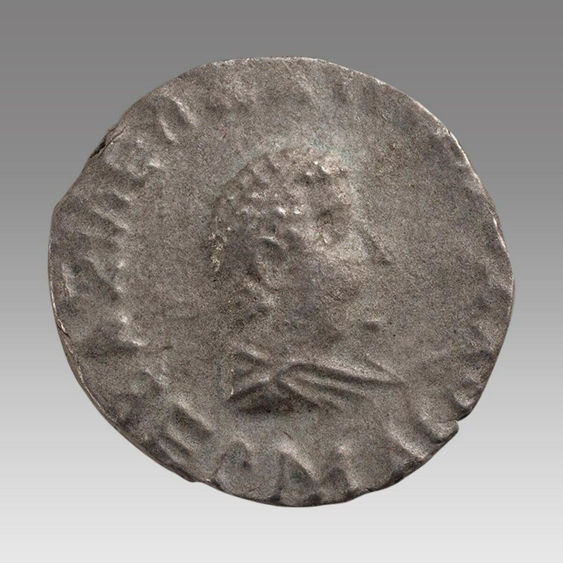BAKTRIA, Indo-Greek Kingdom. Hermaios Soter. Circa 105-90 BC. AR Tetradrachm: BAKTRIA, Indo-Greek Kingdom. Hermaios Soter. Circa 105-90 BC. AR Tetradrachm (25mm, 7.81 g, 12h). Posthumous issue struck by Indo-Skythians near Kabul, circa 50-35 BC. Diademed and draped bust right /