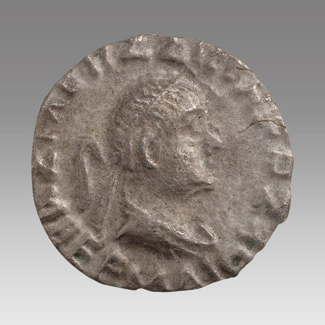 BAKTRIA, Indo-Greek Kingdom. Hermaios Soter. Circa 105-90 BC. AR Tetradrachm: BAKTRIA, Indo-Greek Kingdom. Hermaios Soter. Circa 105-90 BC. AR Tetradrachm (26mm, 7.08 g, 12h). Posthumous issue struck by Indo-Skythians near Kabul, circa 50-35 BC. Diademed and draped bust right /