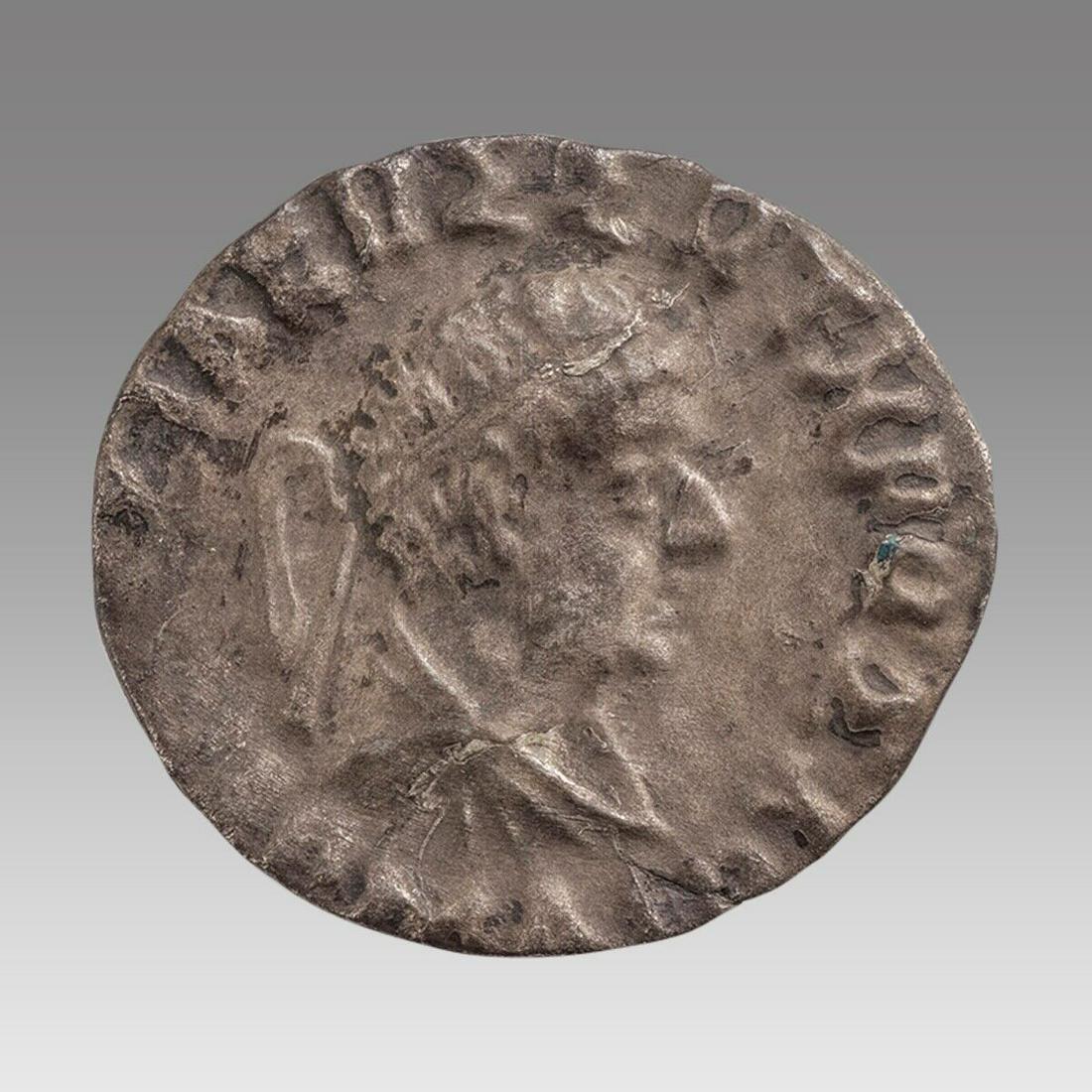 BAKTRIA, Indo-Greek Kingdom. Hermaios Soter. Circa 105-90 BC. AR Tetradrachm: BAKTRIA, Indo-Greek Kingdom. Hermaios Soter. Circa 105-90 BC. AR Tetradrachm (28mm, 7.49 g, 12h). Posthumous issue struck by Indo-Skythians near Kabul, circa 50-35 BC. Diademed and draped bust right /