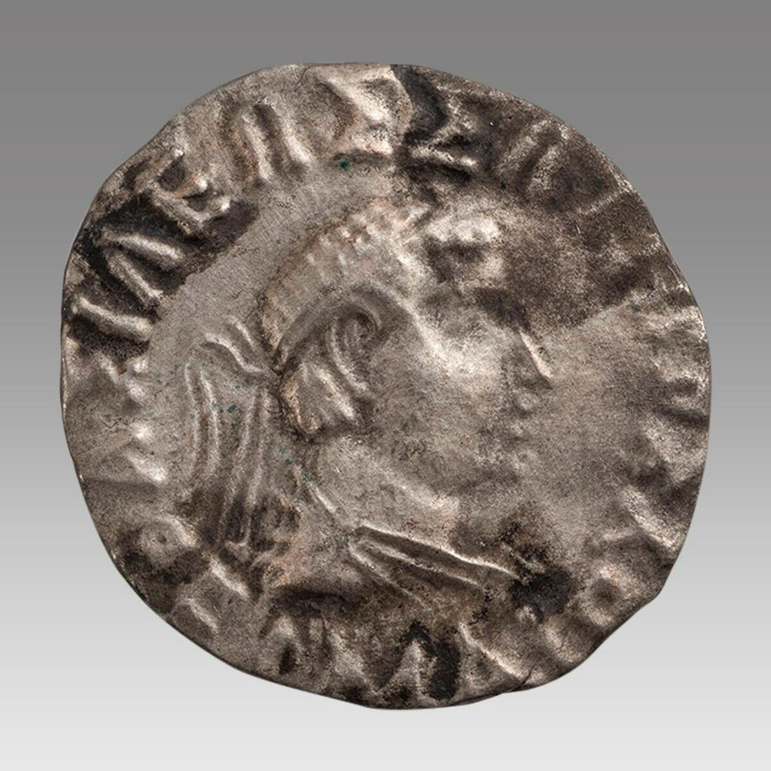 BAKTRIA, Indo-Greek Kingdom. Hermaios Soter. Circa 105-90 BC. AR Tetradrachm: BAKTRIA, Indo-Greek Kingdom. Hermaios Soter. Circa 105-90 BC. AR Tetradrachm (26mm, 7.36 g, 12h). Posthumous issue struck by Indo-Skythians near Kabul, circa 50-35 BC. Diademed and draped bust right /