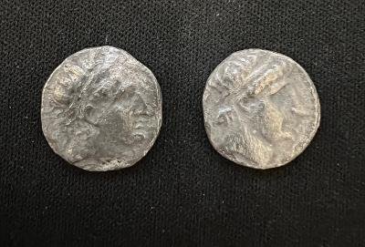 ANCIENT LOT of 2. Greek. SELEUKID EMPIRE. Antiochos I Soter. 281-261 BC. AR Drachms (1 of 2)
