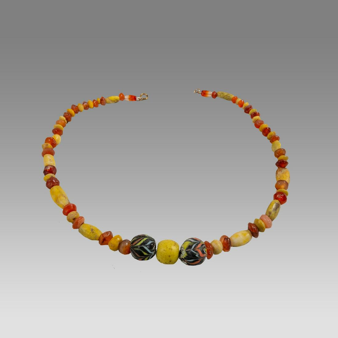 Islamic Mosaic Glass and Agate Bead Necklace c.8th century and later period. (1 of 1)
