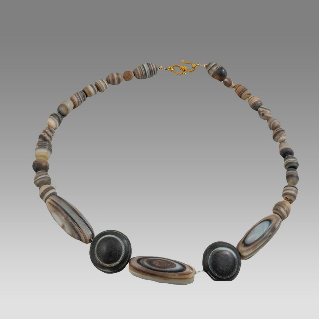 Near Eastern Banded Agate Bead Necklace. (1 of 1)