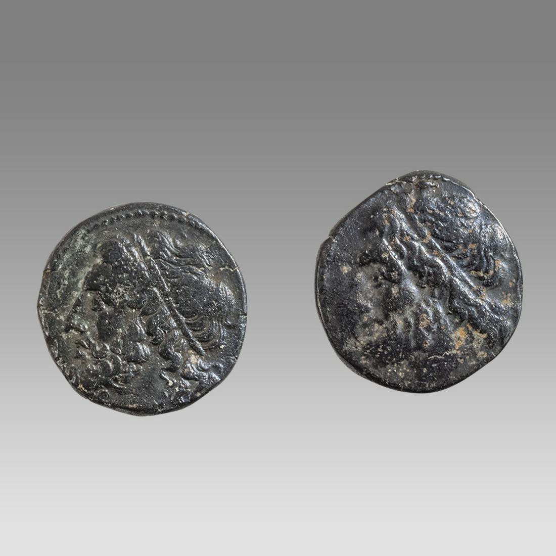 ANCIENT LOT of 2. Greek. Sicily. Syracuse. Hieron II (ca. 275-215 BC). AE litra. (1 of 2)