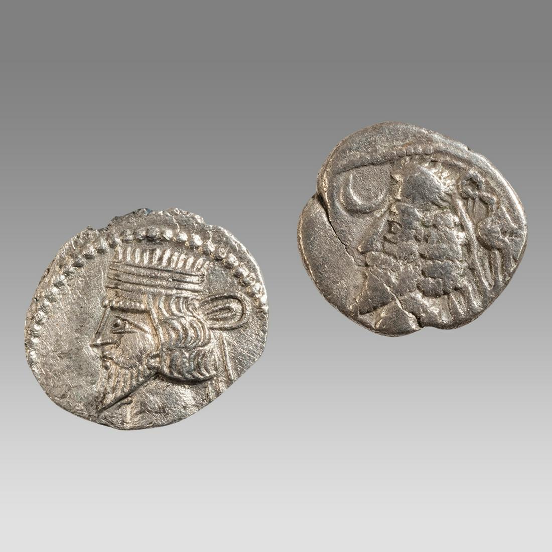 KINGS of PARTHIA. Phraates IV. / Vardanes I 38-2 BC. Silver Drachms (2). (1 of 2)