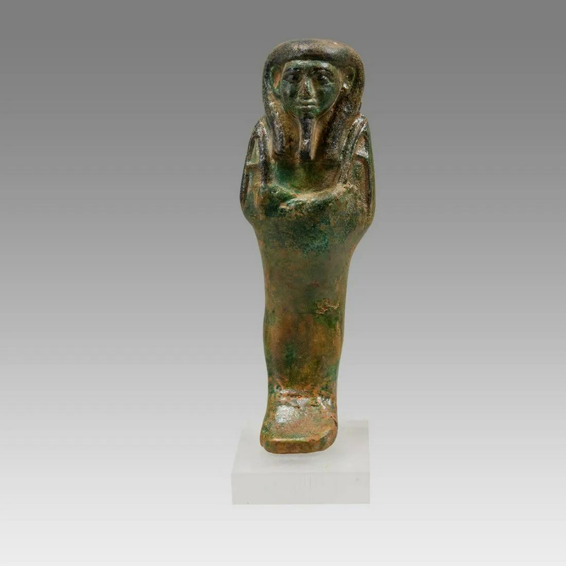 Ancient Egyptian Large Faience Ushabti c.26th Dynasty, ca 672 to 525 BC. (1 of 3)