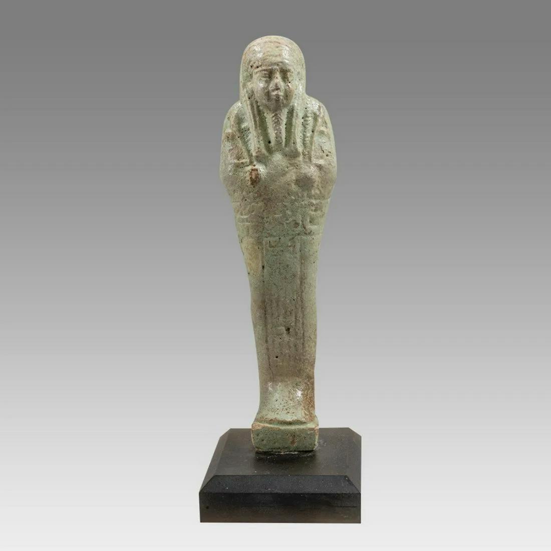 Ancient Egyptian Large Faience Ushabti c.26th Dynasty, ca 672 to 525 BC. (1 of 3)