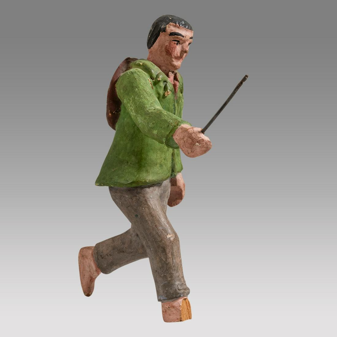 Antique Spanish Colonial Christian religious Polychrome wood figure. (1 of 3)