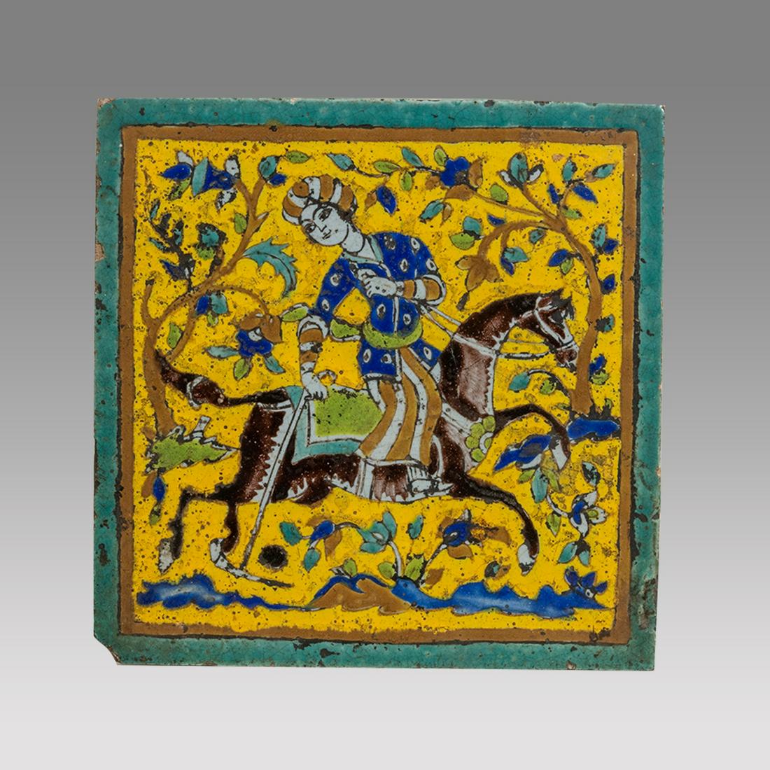 Persian Safavid ceramic Tile c.18th century AD. (1 of 2)