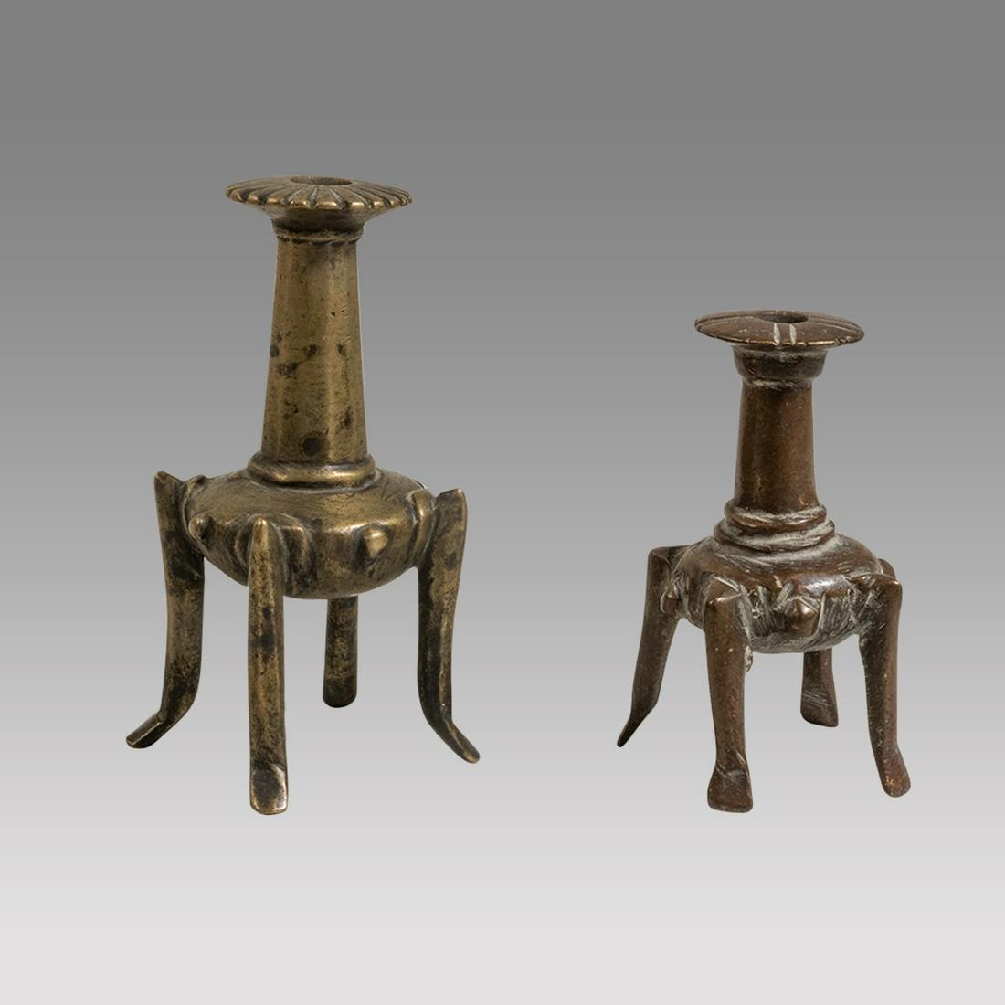 Lot of 2 Seljuk Bronze Kohl Vessels c.10th century AD. (1 of 3)