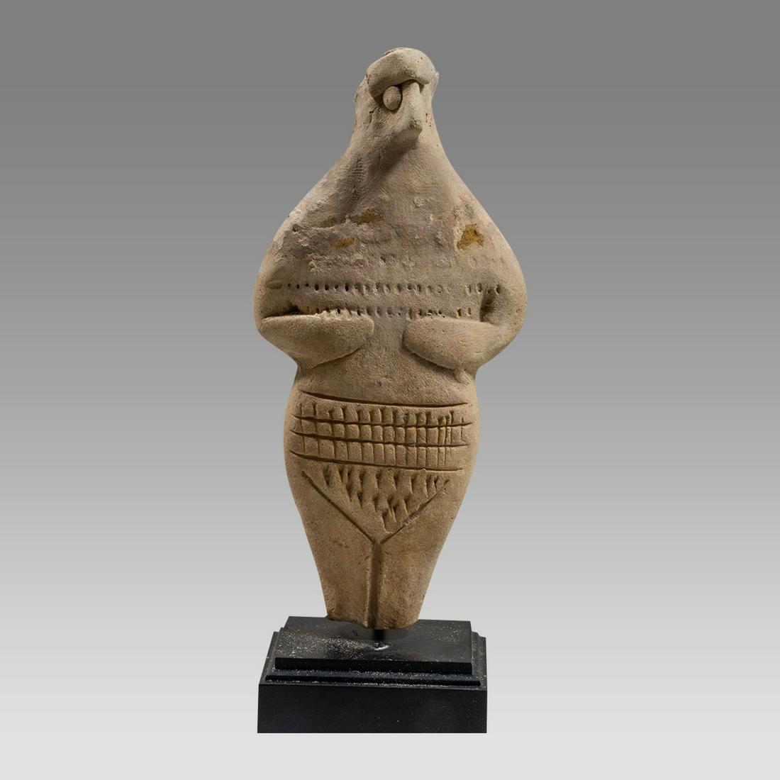 ANCIENT Mesopotamian FEMALE IDOL WITH BIRD-LIKE Face c.2nd millennium B.C. (1 of 3)