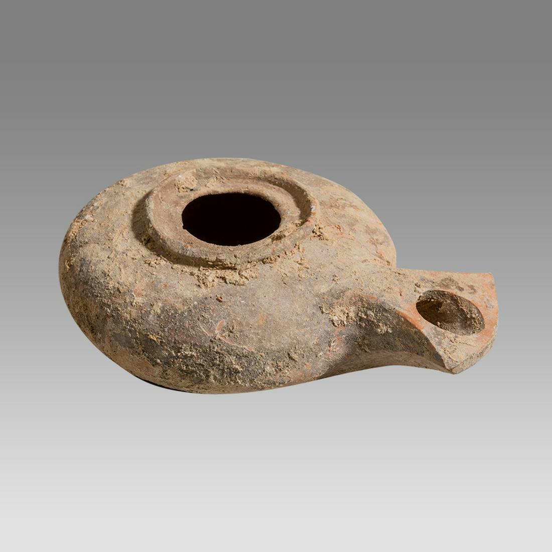 ANCIENT Holy Land Herodian Oil Lamp c.1st cent B.C. (1 of 2)