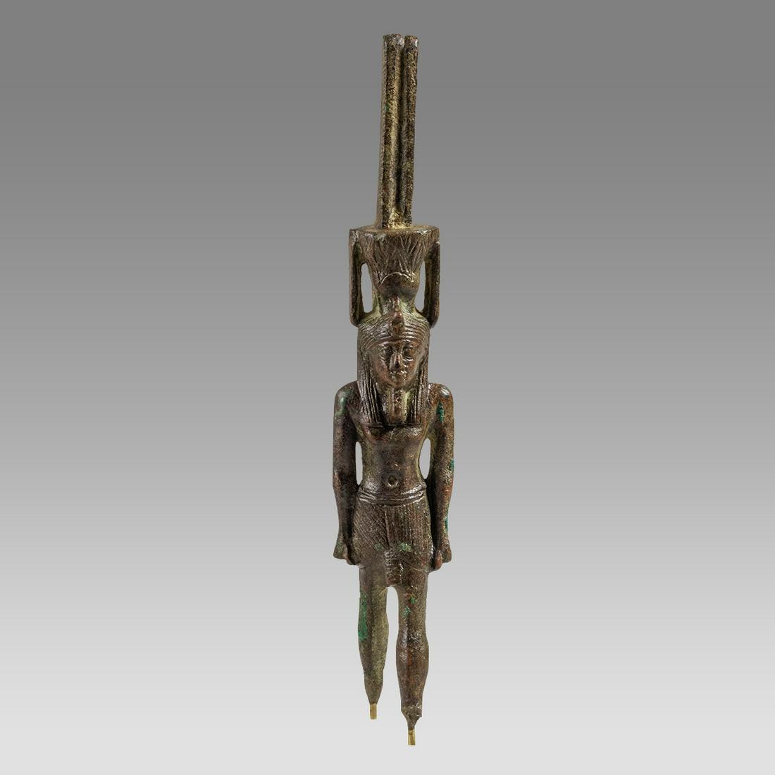 ANCIENT EGYPTIAN BRONZE Figure OF Nefertum LATE PERIOD CIRCA 664-332 B.C. (1 of 4)
