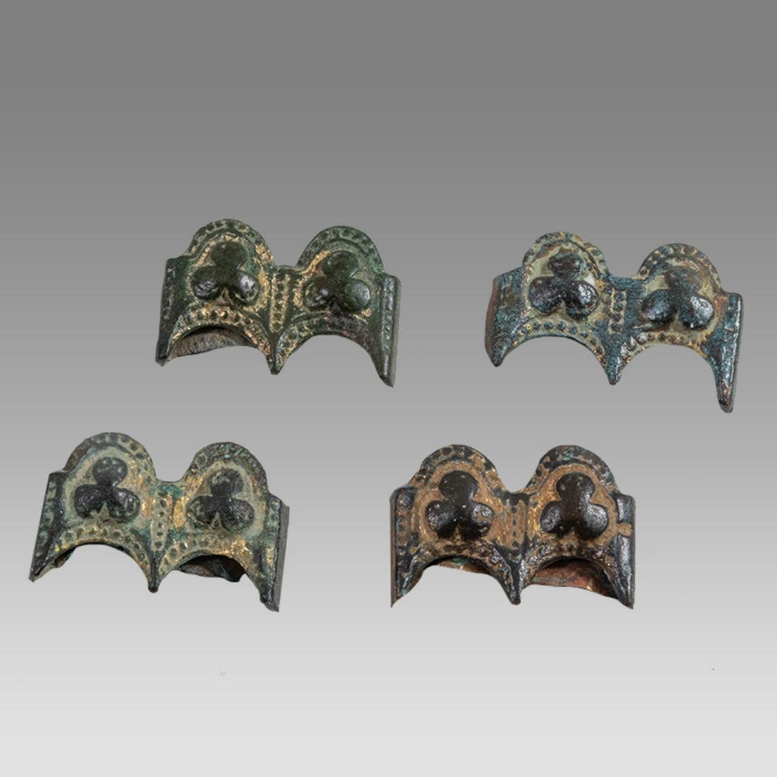 Lot of 4 Ancient Roman Gilt Bronze Belt Ornaments c.1st-2nd century AD. (1 of 2)