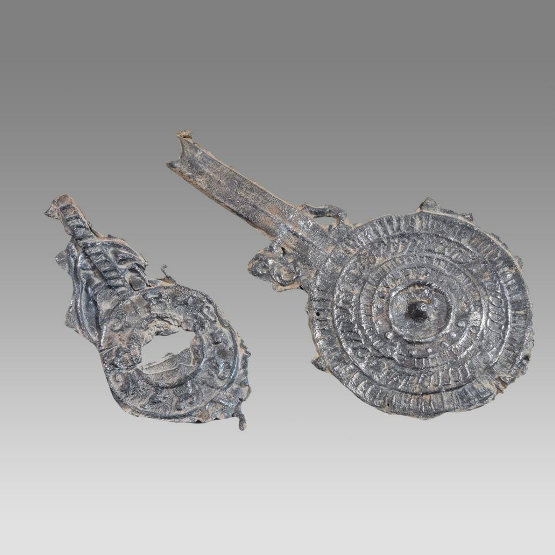 Lot of 2 Ancient Roman Lead Mirrors c.1st-2nd century AD. (1 of 2)