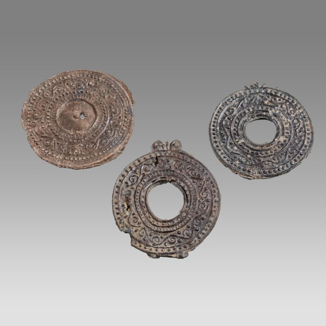 Lot of 3 Ancient Roman Lead Mirrors c.1st-2nd century AD. (1 of 2)